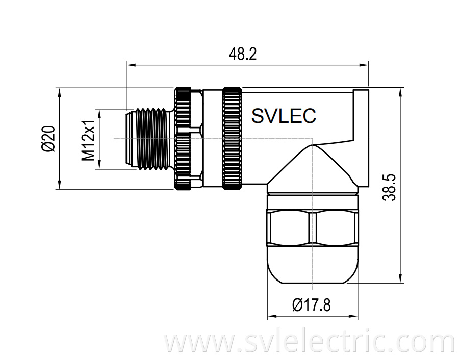 M12 Right Angle Connector